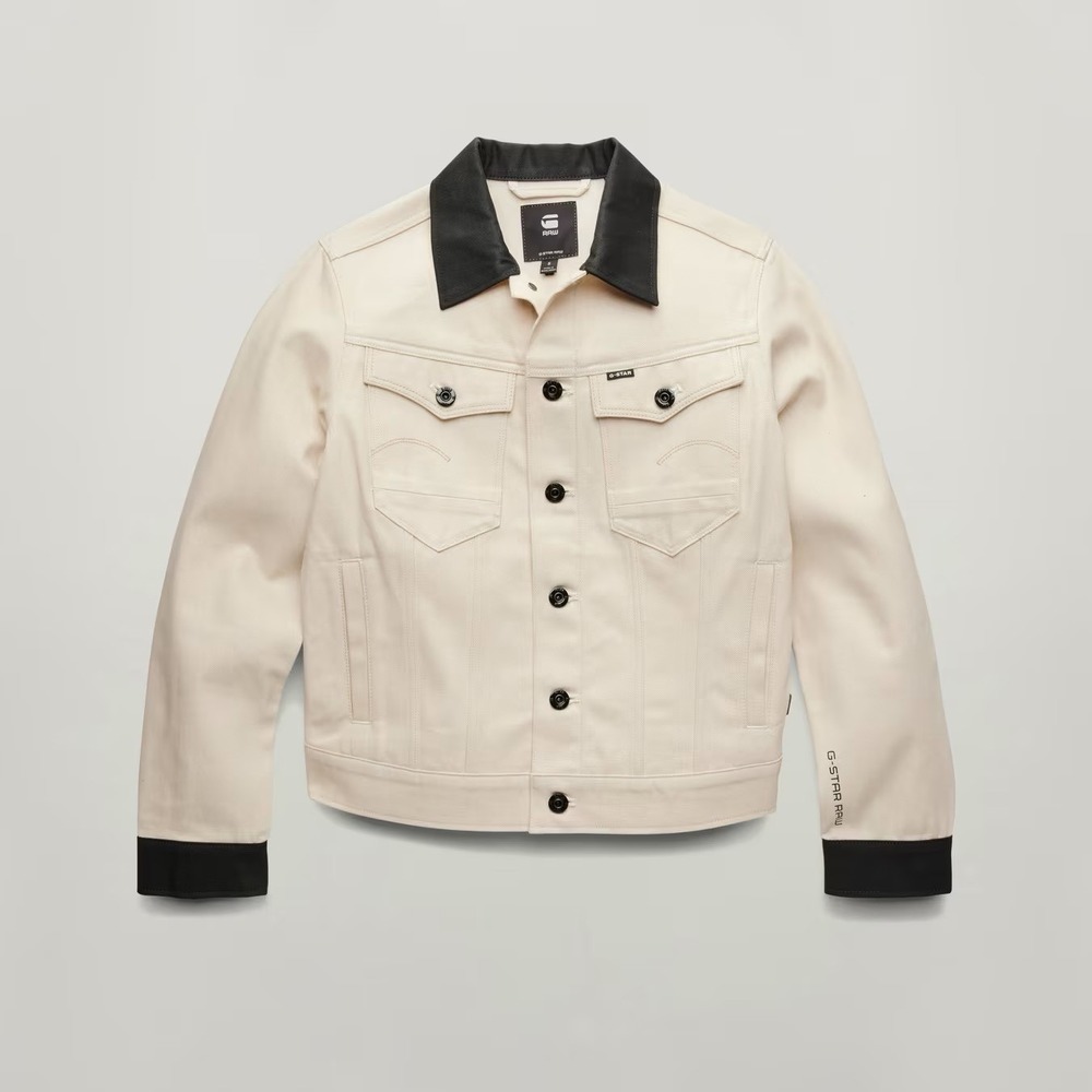 G-Star RAW Arc 3D Jacket PM‎ Ecru Black Denim Women's Size Medium NEW